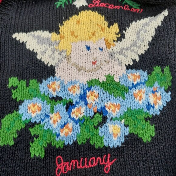 Design Options Christmas Cardigan Size Large Cherub Months Angel Sweater READ - Picture 12 of 15